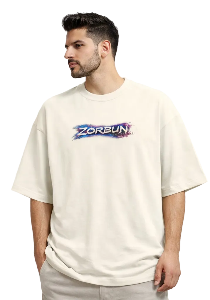 Unisex Glitched Spider Print Terry Oversized Tee