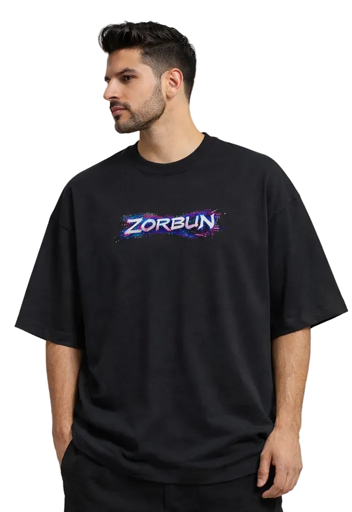 Unisex Glitched Spider Print Terry Oversized Tee