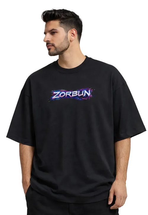 Unisex Glitched Spider Print Terry Oversized Tee